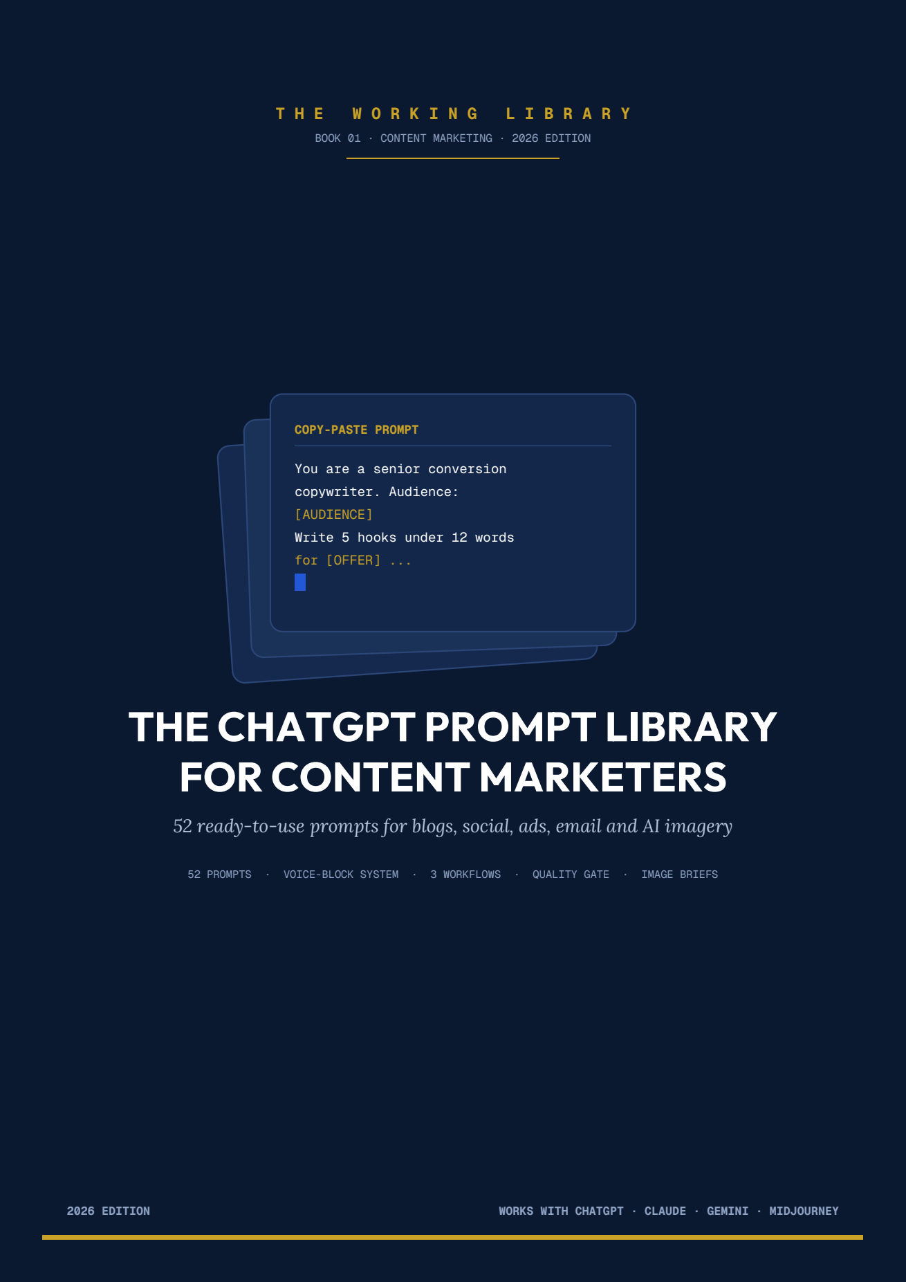 Claude, Gemini & ChatGPT Prompt Library for Content Marketers